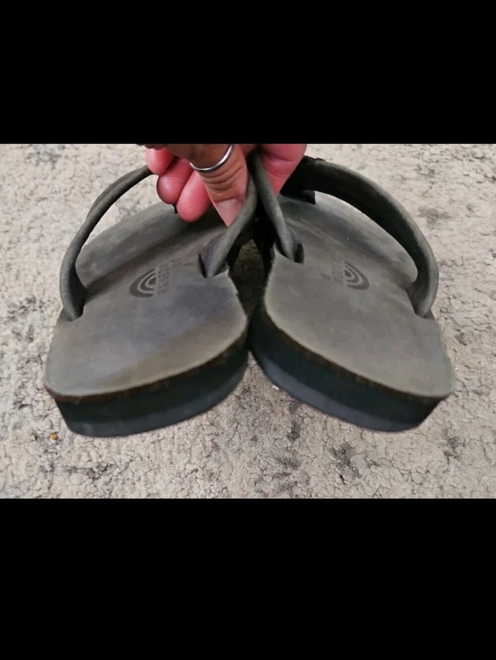 Rainbow Kids Gray Leather Comfort Thong Flip Flop Summer Sandal 2/3
